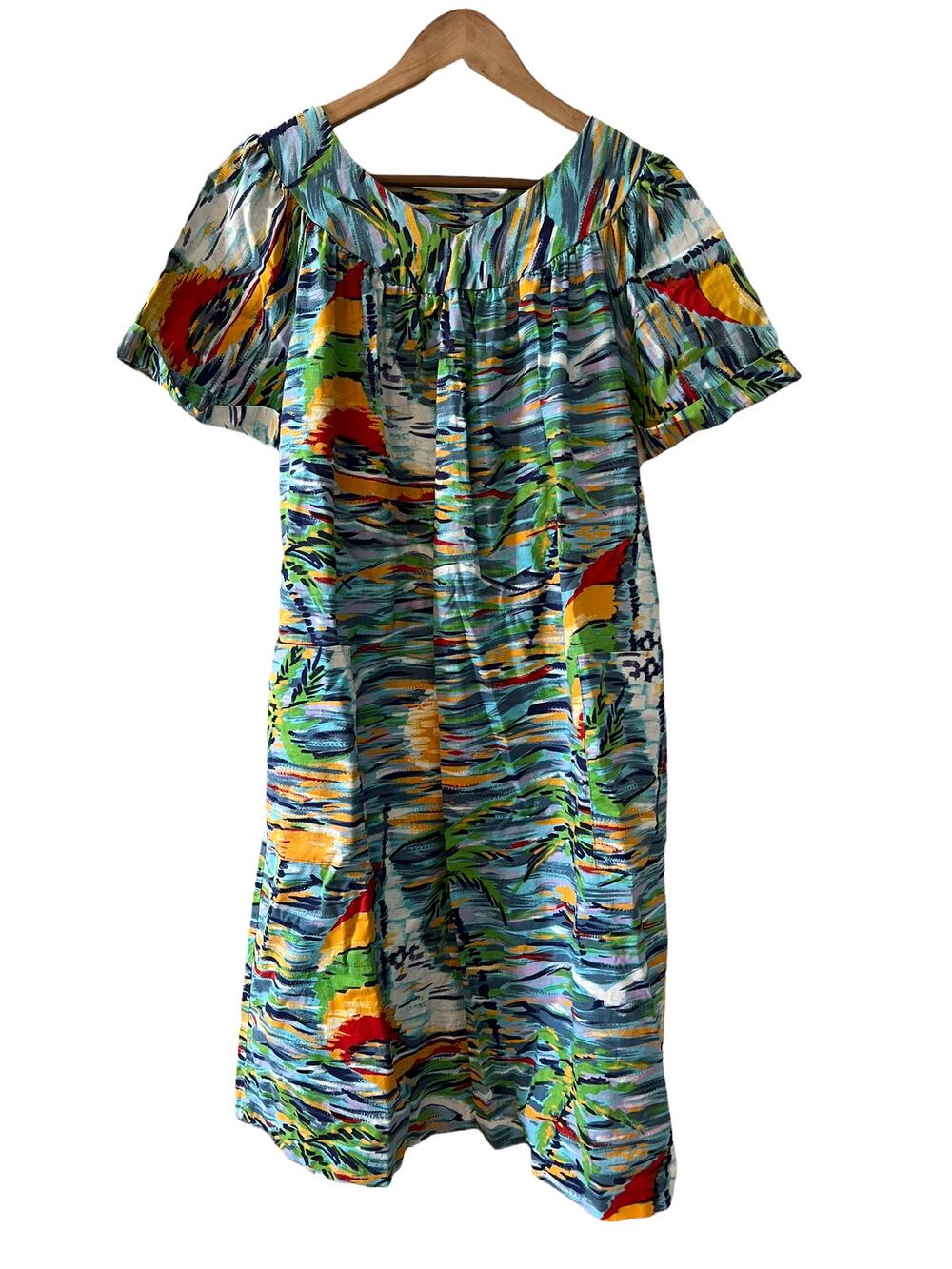 Vintage Sears MuMu Dress Mrs. Roper Dress Colorful Sailboat Print